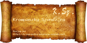 Krompaszky Szonóra névjegykártya